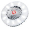AKTIVE 63078 Lámpara LED Multiusos 3 en 1, Ventilador con 3 velocidades, Batería Recargable, Powerbank Integrado, 54 Leds Blancos 300 lúmenes, Diseño portátil con Gancho, IP30 Resistente al Agua
