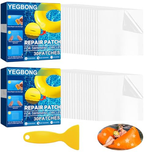 Carreneu 60 Pcs Pool Reparaturset Pool Flicken Pool Reparaturset Unterwasser Pool Flicken Unterwasser Pool Kleber Unterwasser Poolfolie Reparaturset Pool Flickzeug Reparaturset FüR Pools Mit Schaber