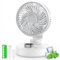 Ventilateur de Bureau Petit Ventilateur Oscillant Silencieux 6000mAh Batterie Ventilateur Portable Rechargeable 6 Vitesses Écran LCD Mini USB Ventilateur Table pour Bureau Maison Camping(Blanc)