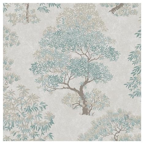 Superfresco Elmwood Duck Egg Wallpaper | Paste The Paper | Duck Egg Trees | Eco-Friendly