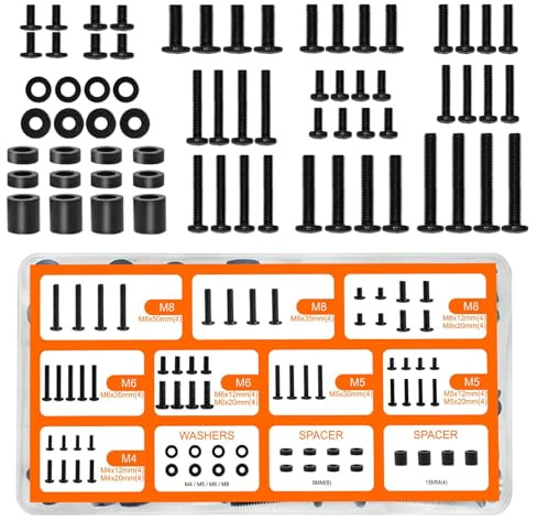 68 Pcs TV Bracket Screws, M4 M5 M6 M8 Universal VESA Screws | Universal TV Mounting Screw Hardware Kit with Universal VESA Screws,Bolts,Spacers & Washers For Most TV-Stand or Wall Mount