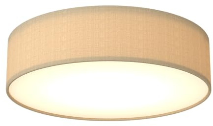 CALEX LED Deckenleuchte, 40 cm, Stoffschirm, Taupe, E27-Fassung, Warmweißes Licht, Dimmbar, Moderne Runde Deckenlampe