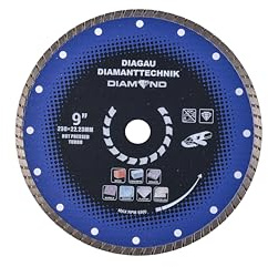 DIAGAU Diamanttechnik Disco diamantato da 230 mm, per gres porcellanato e piastrelle, bagnato e asciutto