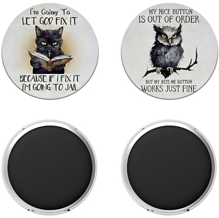 UZYXC 2er Set Kühlschrankmagnete lustig - Campus-Geschenke Bezaubernd Katzen und Eulen Geschenke Magnete für Bücherwurm - Lustige Klassenkamerad Geschenke