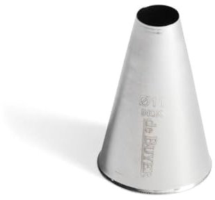 De Buyer - Douille en inox unie - Diamètre 1,1 cm - En Inox, Idéale pour Décorer, Garnir et Remplir, Sans Soudure pour Hygiène Parfaite, S'Adapte aux Poches Pâtissières, Argent