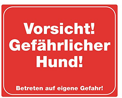 Nobby 93293 Warntafel Vorsicht Gefährlicher Hund
