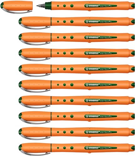 STABILO - Tintenroller - worker+ - fein - 10er Pack - grün