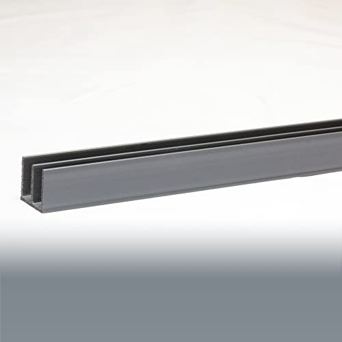 Terra Exotica Glasführungsprofil Silber 4 mm - 200 cm Oben - Glasführungsprofil für Terrarium Schiebetüren – Kunststoff Führungsschiene für 4 mm Glas