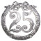 Jubiläumszahl 25, Ø 24 cm, silber, Jubiläumskranz