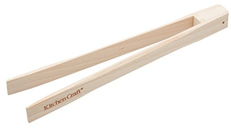 KC BLUE Kitchen Craft - Pince à Toast en Bois, Aimant Magnétique Intégré, 25 cm