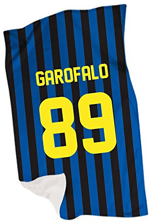Babloo Plaid Personalizzato con Nome Linea Calcio Tifoso Interista 70x100 cm