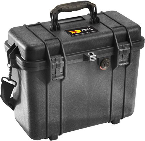 PELI 1430 Extrem Stabiler Toplader Transportkoffer, IP67 Wasser- und Staubdicht,15L Volumen, Ohne Schaumstoff, Farbe: Schwarz