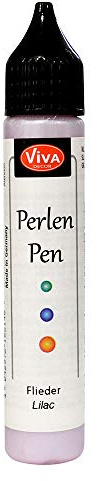 Viva Decor Perlen Pen (Flieder, 28 ml) 3D Pearl Pen - T Shirt Marker zum Bemalen von Stoff und Textilien - Deko Farben - Stifte Perlen - Made in Germany