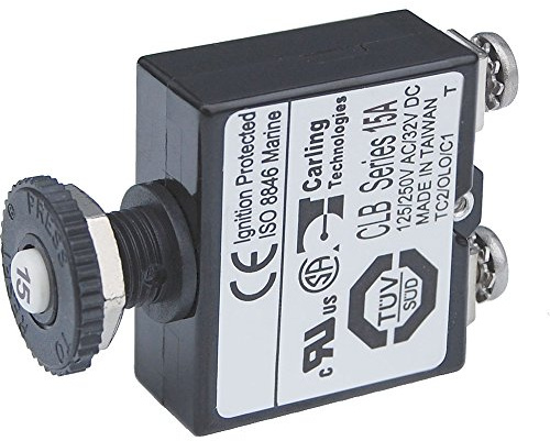 Blue Sea Systems 2133 Circuit Breaker Push BUT ST 15A, Beige