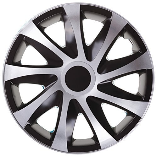NRM Draco CS, Schwarz/Silber.15 Zoll. (4 x Universal Radzierblenden/Radkappen)