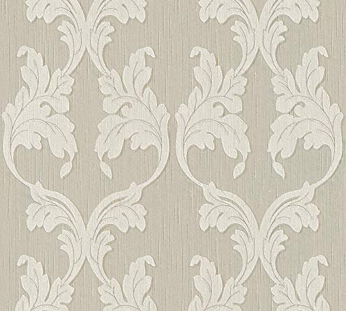 A.S. Création Architects Paper Textiltapete Tessuto Tapete mit Ornamenten barock 10,05 m x 0,53 m beige Made in Germany 956281 95628-1