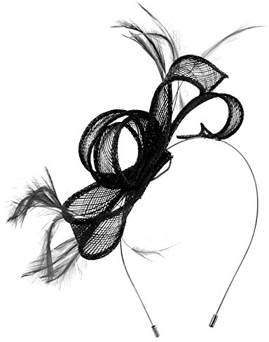 Max and Ellie Sinamay Fascinator - Black, One Size