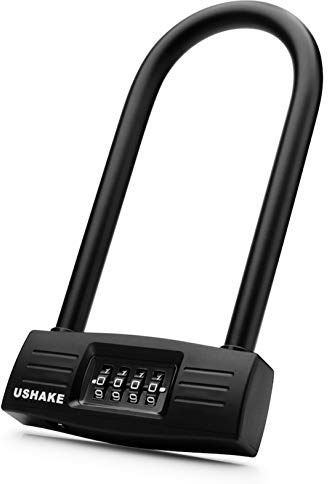USHAKE Heavy Duty Bike U Lock, Combination Paddle Lock Anti Theft