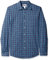 Amazon Essentials Men's Slim-Fit Long-Sleeve Poplin Shirt, Navy Plaid, L