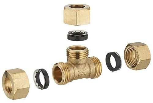 Raccord joint mixte (a Visser) pour Tube Cuivre Té Egal Ø16 NOYON & THIEBAULT