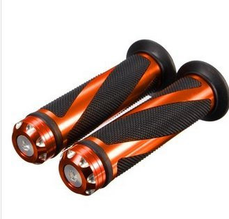 Alamor CNC Aluminium 7/8 Motorradlenker Gummi Hand Griffe-Orange