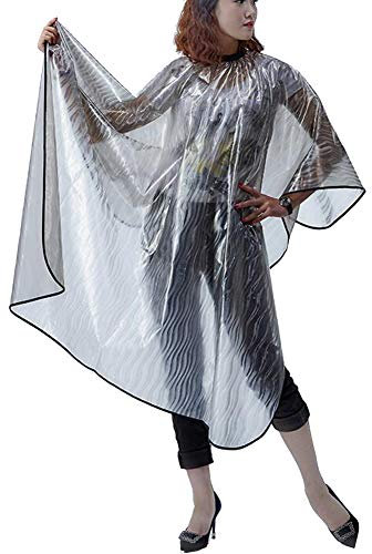 HAIRCUTAPRON Salon Professionel Transparent Friseurumhänge aarschneideumhang Cape Erwachsene Haar Schneiden Färbung Styling Kap Friseur Styling Stoff Barbier Transparentes Tuch,Gray,130 * 150cm