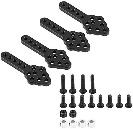RC Car Shock Damper Mount Plate, Durable Metal 4pcs Set Absorber Mount for 1/10 Scale, Black RC Accessories for Hobbyists, Off-Road Racing, Model Building Projects
