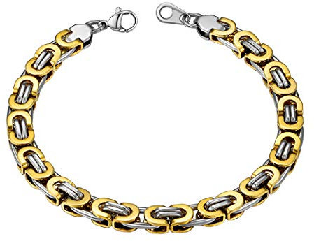 ChainsHouse Gold Armband edelstahl Königsarmband für jungen und herren Edelstahl Königsarmband