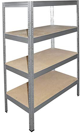 Shelf Creations Expert Schwerlastregal 230x90x45cm verzinkt 4 Böden - Regal Kellerregal Metallregal smartes Steckregal Lagerregal Werkstattregal Archivregal Industrieregal Haushaltsregal Ordnerregal