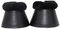 Merauno® Lammwolle Hufglocken, aus Kunstleder, mit Neopren-Innenfutter und Lammfellrand. Farbe:Natur, Schwarz, Braun, Anthrazit (L, Schwarz+Schwarz)