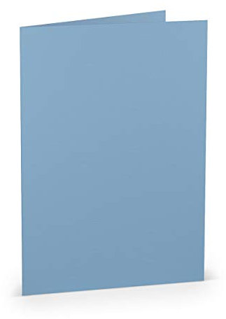PAPERADO 25 Faltkarten DIN A5 - Dunkelblau gerippt Hell-Blau - 220 g/m² - 14,8 x 21 cm - Blanko Doppelkarten Klappkarten Einladungskarten