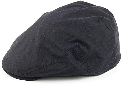 Failsworth Hats Waxed Cotton Flat Cap - Navy Blue, Navy, 7