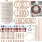 169pcs Macrame Kits for Beginners 3mm x 220yards Natural Cotton Macrame Cord Wall Hanging Kit, Best Macrame Supplies for Macrame Plant Hanger with Wooden Beads,Wooden Rings,Wooden Sticks,S Hooks