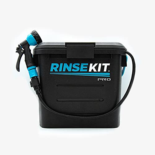 RinseKit PRO Tragbare Dusche, Hochdruck, batteriebetrieben, 6 Monate Akkulaufzeit, Heizoptionen verfügbar, perfekt für Camping, Strand, Van Life und mehr