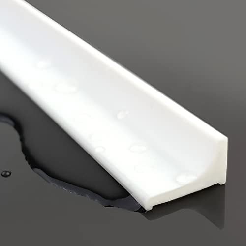 Adoture Sistema de retención de agua para umbral de ducha abatible La barrera de ducha mantiene el agua dentro del umbral (Tipo L Blanco, 1 M)