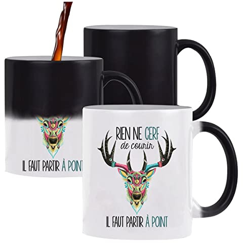 Planetee Mug magique thermoréactif J'peux pas Chat tasse change couleur chaleur idée cadeau métier anniversaire Noël