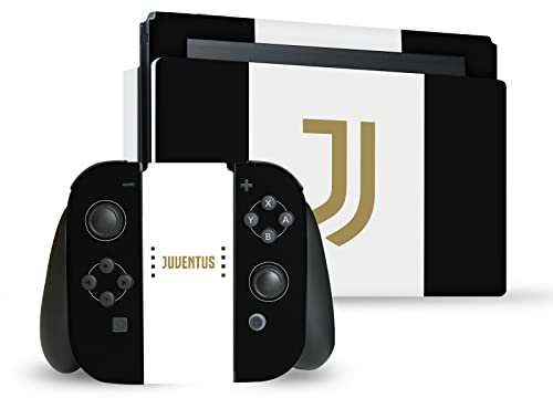 Head Case Designs Offizielle Juventus Football Club Schwarze Streifen Kunst Vinyl Haut Gaming Aufkleber Abziehbild Abdeckung kompatibel mit Nintendo Switch Console & Dock & Joy-Con Controller Bundle