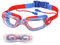 Lunettes de Natation pour Enfants avec Bouchons d'oreilles Siamois, Antibuée, Fuite Protection, Joints en Silicone, Vision à 180 degrés avec étui, pour Enfants Garçons Jeunes (4-14 ans), Bleu Marin