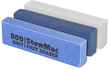 StewMac Fret Erasers, 3er-Set zum Schleifen und Polieren von Bünden | Drei abgestufte Schleifgummis entfernen Bearbeitungsspuren und polieren Bundkronen kontrolliert bis zur glatten Oberfläche.