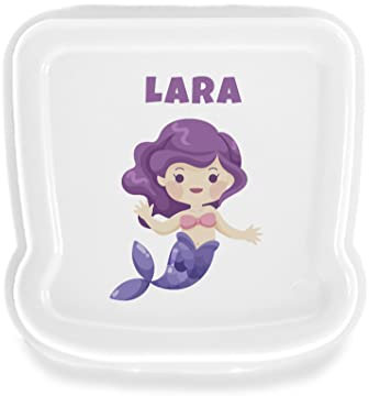 SAQUITOMAGICO Sandwichera/Fiambrera Personalizada con Nombre y/o Texto Opcional.Diferentes diseños a Elegir (SIRENA)