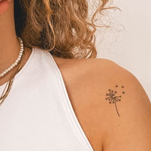 Inkster Tattoo - Pusteblume | vegane & wasserfeste Temporäre Tattoos für Erwachsene - EU-Kosmetikzertifizierte Farbe - revolutionäres 2 Wochen Tattoo | Premium Klebetattoos & Fake Tattoo