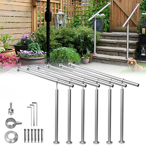 Jopassy 120cm Treppengeländer Edelstahl Geländer Eingangsgeländer Handlauf für Treppen Wandhandlauf Treppengeländer Außen Innen