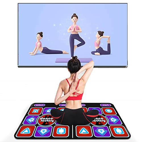 VBESTLIFE Elektronische Tanzmatten Tanzmatte Yogamatte Musikalischer Tanzteppich, Doppelbenutzer-Tanzbodenmatte mit Fernbedienung, rutschfeste Tanzmatte, für TV-PC