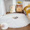 ORINOVA Teppich Wohnzimmer Rund Waschbar 180 cm Flauschig Weiß Fellteppich Kunstfell Teppich Schlafzimmer Kinderzimmer Kurzflor Kuschlig Groß Gegend Deko