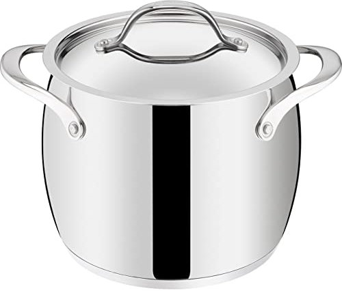 Lagostina Orchestra Pentola Con Coperchio e Due Manici In Acciaio Inox 18/10 Ø 24 cm, Fondo Lagotherm 3 Strati, Effetto Specchio Esterno e Interno Satinato, per Tutte le Fonti di Calore