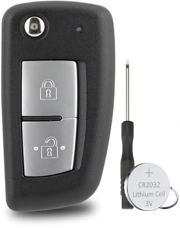 2 Button Key Fob Case Shell For Nissan Qashqai J11 Juke X-Trail T32 Juke F15 Micra K14 Pulsar C13 Key Fob with Screwdriver Key Ring Battery CR2032
