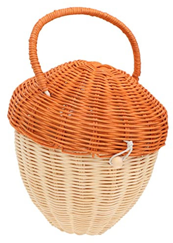 GANAZONO Eichel Tote Gewebte Umhängetasche Boho-umhängetasche Crossbody-gürteltaschen Für Damen Tragbarer Korb Kinderhandtasche Jahrgang Strand Fräulein Dekorationen Indonesisches Rattan