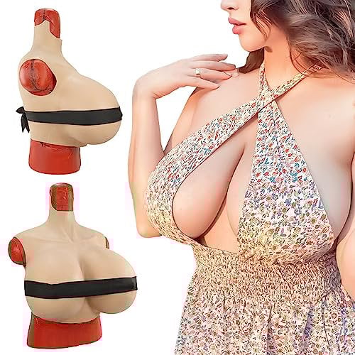 Oppaionaho Huge Boobs Z Cup Silicone Breast Forms Fake Boobs Breastplate Fake Tits for Crossdresser Drag Queen (#01, Silicone Filler)