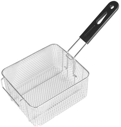 Folpus Frittierkorb, Brat-Servierkorb, Mehrzweck-Kochwerkzeug, Pommes-Frites-Korb mit Griff für Küche, Café, Zwiebelringe, 20cmx17.2cmx10.5cm