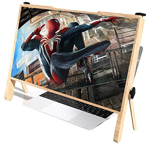 Bildschirmlupe für alle Smartphones, Bildschirmvergrößerung 3D HD Laptop-Bildschirmlupe, Telefon-Bildschirmlupe 21 Zoll, HD-Computer-Bildschirmvergrößerer, klappbarer Verstärkerständer für alte M